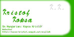 kristof kopsa business card